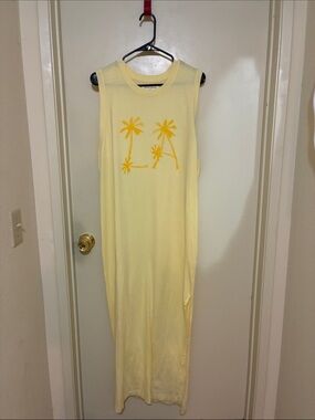Spiritual gangster Yellow LA Palm Tree Sleeveless Maxi Dress